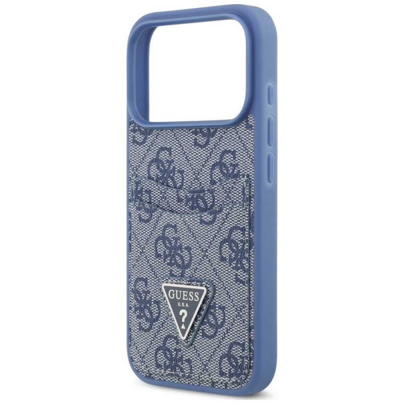 Guess 4G Double Card Triangle Case for Apple iPhone 18 Pro / 17 Pro, Blue