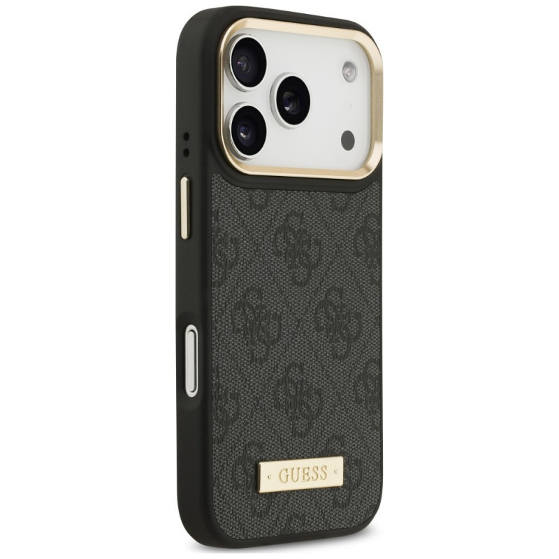 Guess 4G Logo Plate MagSafe Case for Apple iPhone 18 Pro / 17 Pro, Black