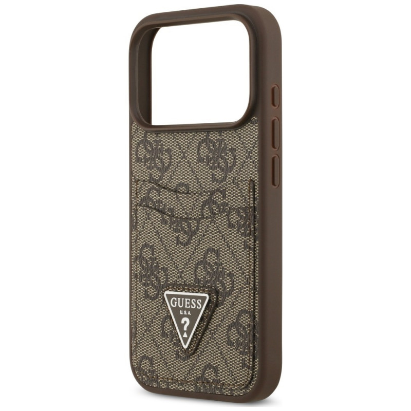 Guess 4G Double Card Triangle Case for Apple iPhone 18 Pro / 17 Pro, Brown
