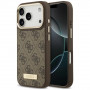 Guess 4G Logo Plate MagSafe Case for Apple iPhone 18 Pro Max / 17 Pro Max, Brown