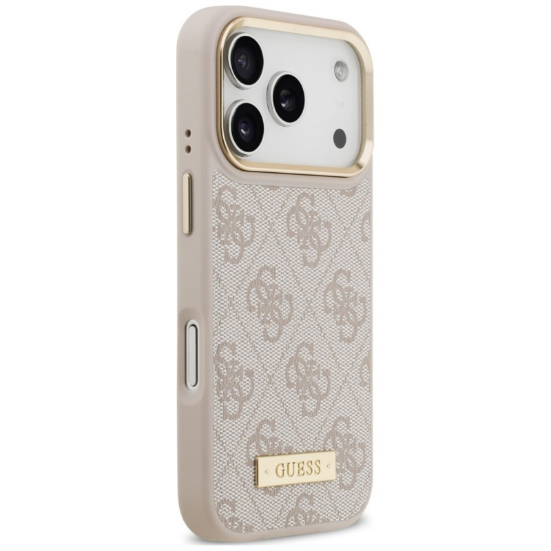 Guess 4G Logo Plate MagSafe Case for Apple iPhone 18 Pro / 17 Pro, Pink