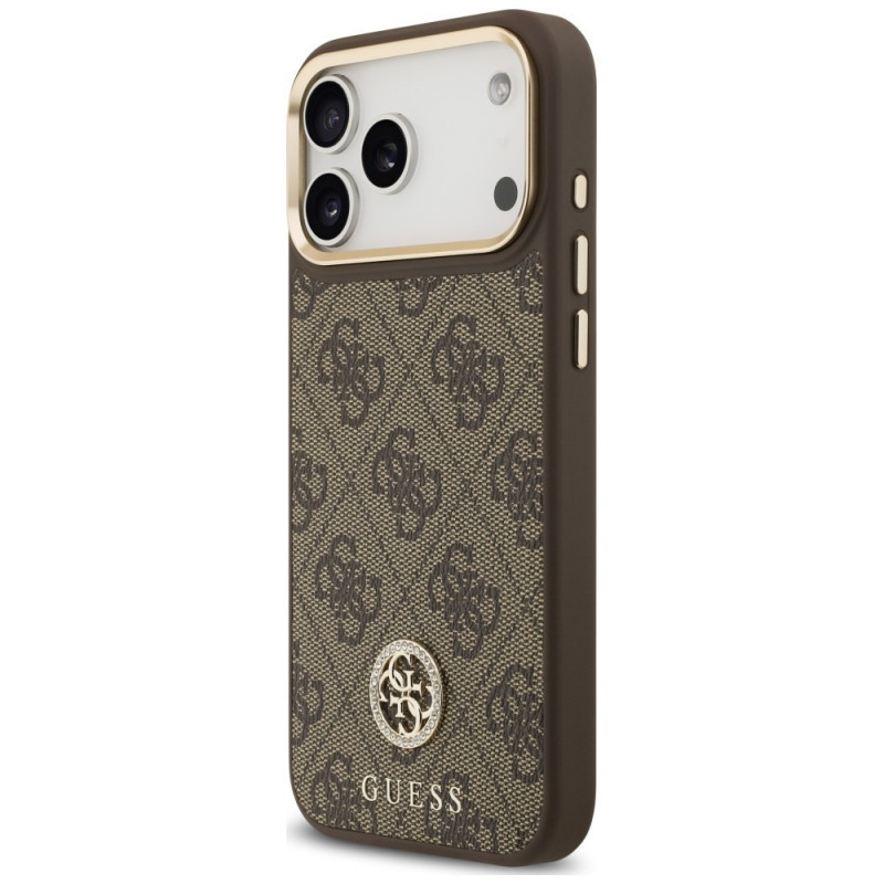 Guess 4G Strass Logo MagSafe Case for Apple iPhone 18 Pro Max / 17 Pro Max, Brown