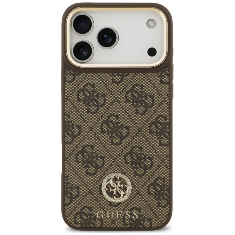 Guess 4G Strass Logo MagSafe Case for Apple iPhone 18 Pro Max / 17 Pro Max, Brown