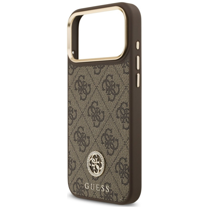 Guess 4G Strass Logo MagSafe Case for Apple iPhone 18 Pro Max / 17 Pro Max, Brown