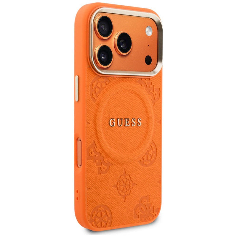 Guess Peony Hot Stamp MagSafe Case for Apple iPhone 18 Pro Max / 17 Pro Max, Orange