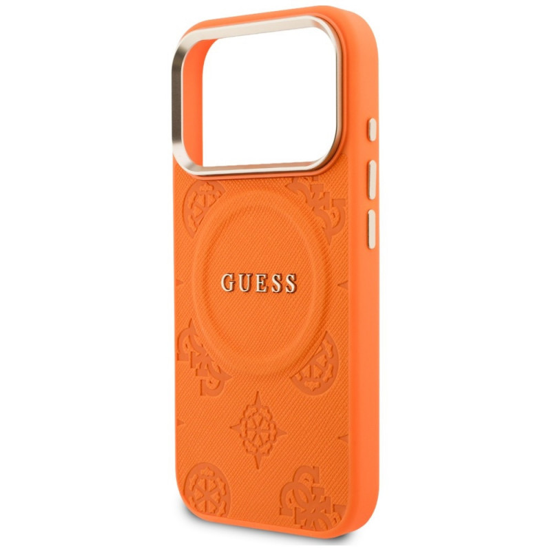 Guess Peony Hot Stamp MagSafe Case for Apple iPhone 18 Pro Max / 17 Pro Max, Orange