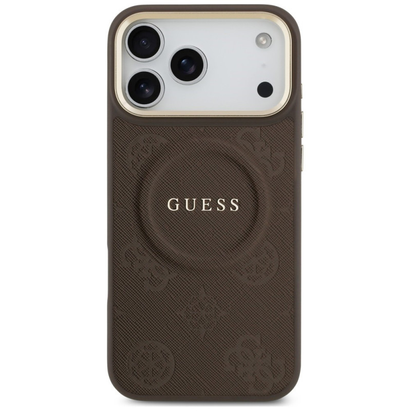Guess Peony Hot Stamp MagSafe Case for Apple iPhone 18 Pro Max / 17 Pro Max, Brown