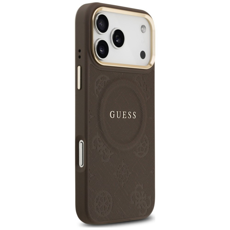 Guess Peony Hot Stamp MagSafe Case for Apple iPhone 18 Pro Max / 17 Pro Max, Brown