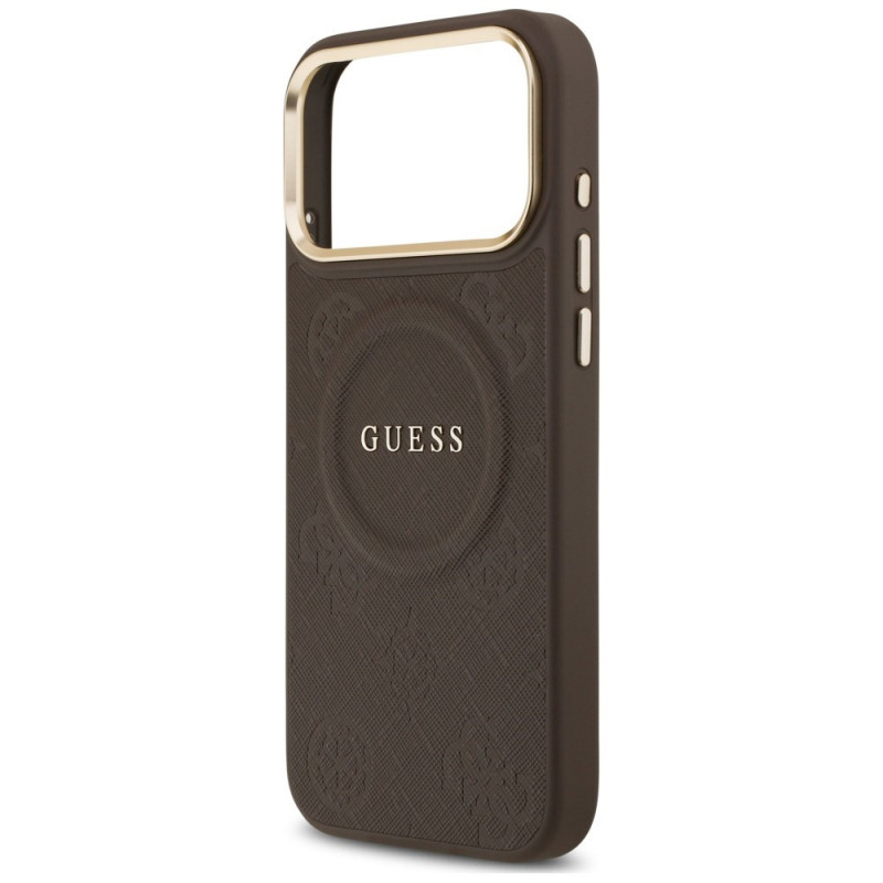 Guess Peony Hot Stamp MagSafe Case for Apple iPhone 18 Pro Max / 17 Pro Max, Brown