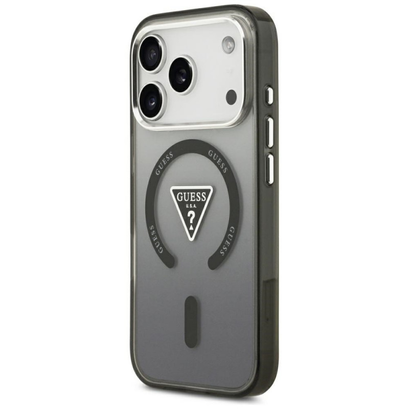 Guess IML Gradient Triangle Logo MagSafe Case for Apple iPhone 18 Pro Max / 17 Pro Max, Black