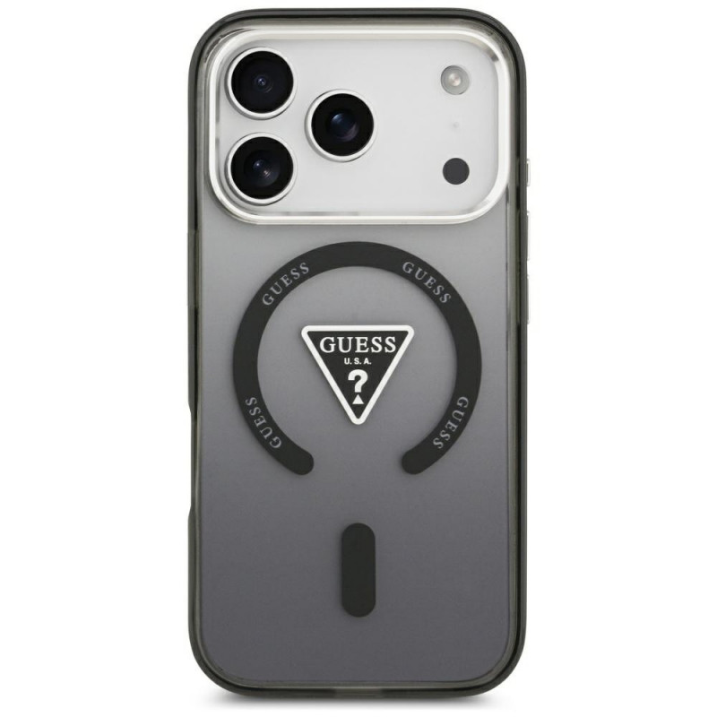 Guess IML Gradient Triangle Logo MagSafe Case for Apple iPhone 18 Pro Max / 17 Pro Max, Black