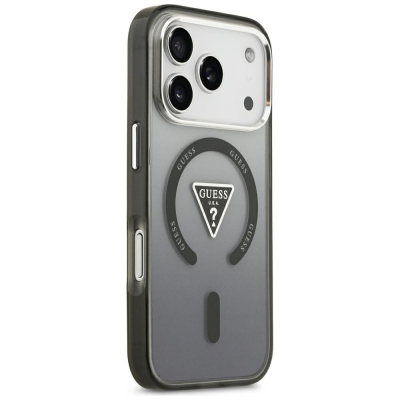 Guess IML Gradient Triangle Logo MagSafe Case for Apple iPhone 18 Pro Max / 17 Pro Max, Black