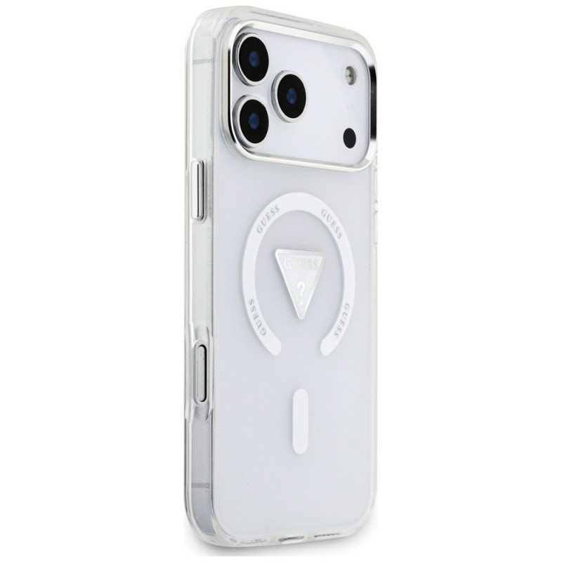 Guess IML Gradient Triangle Logo MagSafe Case for Apple iPhone 18 Pro Max / 17 Pro Max, Transparent
