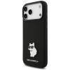 Karl Lagerfeld Silicone Choupette Metal Pin Case for Apple iPhone 18 Pro Max / 17 Pro Max, Black