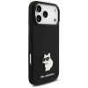 Karl Lagerfeld Silicone Choupette Metal Pin Case for Apple iPhone 18 Pro Max / 17 Pro Max, Black
