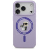 Karl Lagerfeld Silicone Karl&Choupette Ring MagSafe Case for Apple iPhone 18 Pro / 17 Pro, Purple