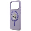 Karl Lagerfeld Silicone Karl&Choupette Ring MagSafe Case for Apple iPhone 18 Pro / 17 Pro, Purple