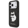 Karl Lagerfeld Saffiano Mono Patch Choupette Case for Apple iPhone 18 Pro / 17 Pro, Black