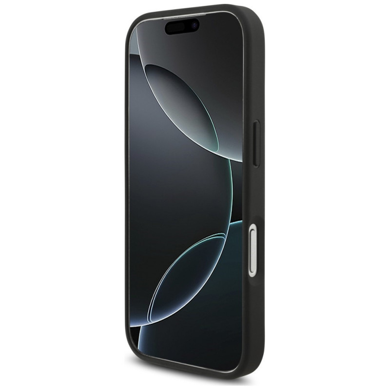 Karl Lagerfeld Saffiano Mono Patch Choupette Case for Apple iPhone 18 Pro / 17 Pro, Black