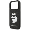 Karl Lagerfeld Saffiano Mono Patch Choupette Case for Apple iPhone 18 Pro / 17 Pro, Black