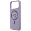 Karl Lagerfeld Silicone Karl&Choupette Ring MagSafe Case for Apple iPhone 18 Pro Max / iPhone 17 Pro Max, Purple