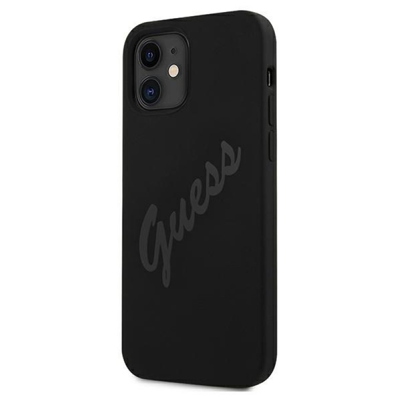 Guess GUHCP12SLSVSBK Script Vintage Hardcase for Apple iPhone 12 mini 5.4 inch, Black/Black