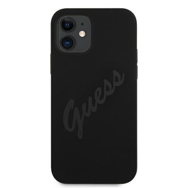 Guess GUHCP12SLSVSBK Script Vintage Hardcase for Apple iPhone 12 mini 5.4 inch, Black/Black