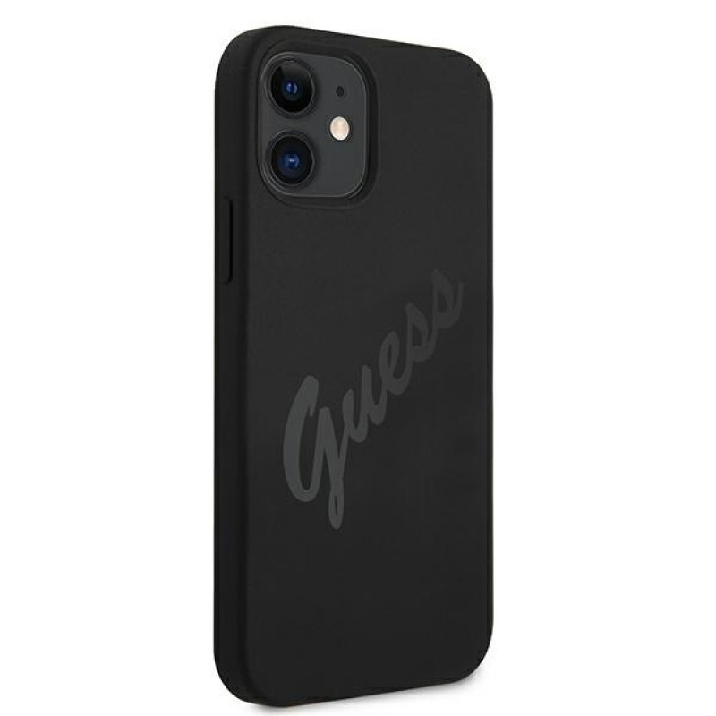 Guess GUHCP12SLSVSBK Script Vintage Hardcase for Apple iPhone 12 mini 5.4 inch, Black/Black