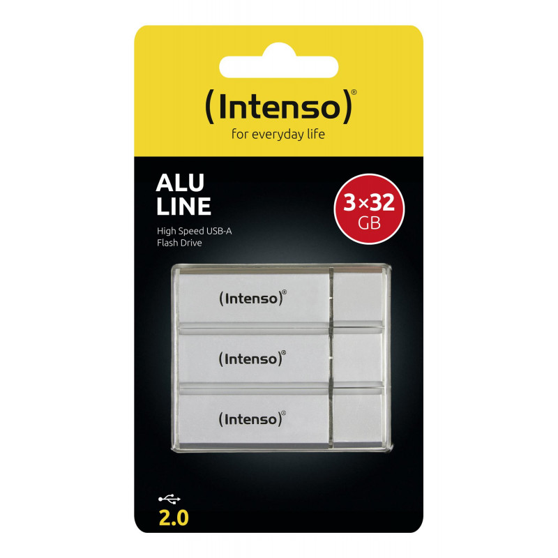 Intenso 3521483 USB Flash Drive, 32 GB, USB Type-A 2.0, Silver