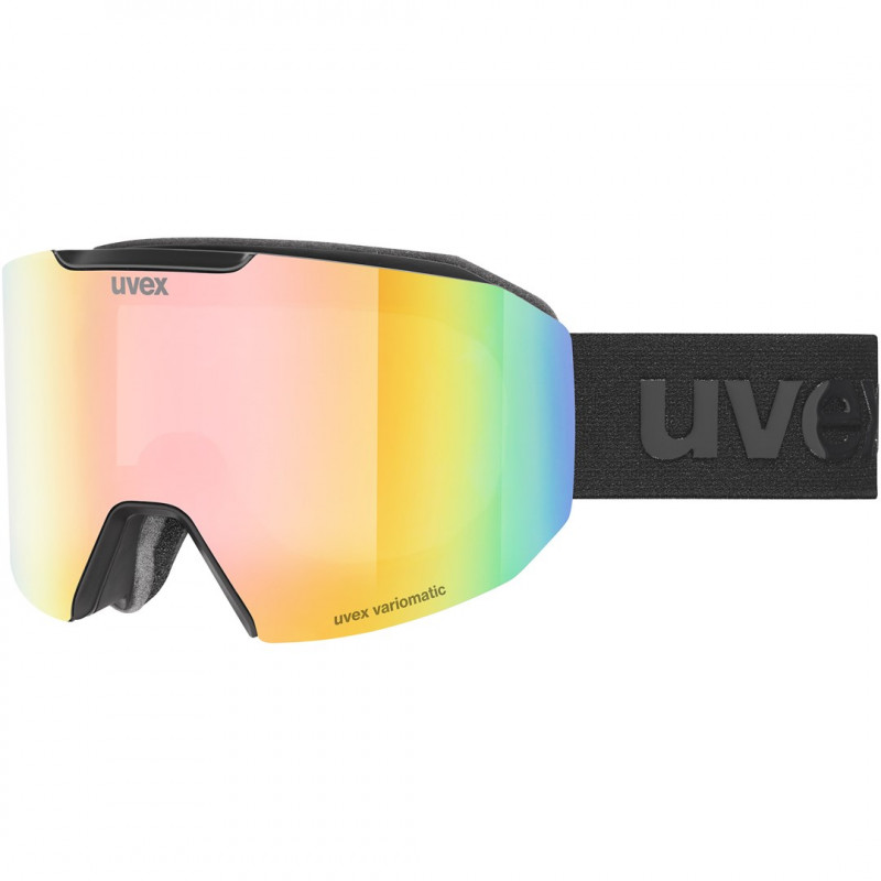 UVEX Evidnt ATTRACT V Ski Goggles with Case, Black/Rainbow