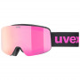 UVEX pwdr FM Children's Ski Goggles, Black/Pink/Green/Clear