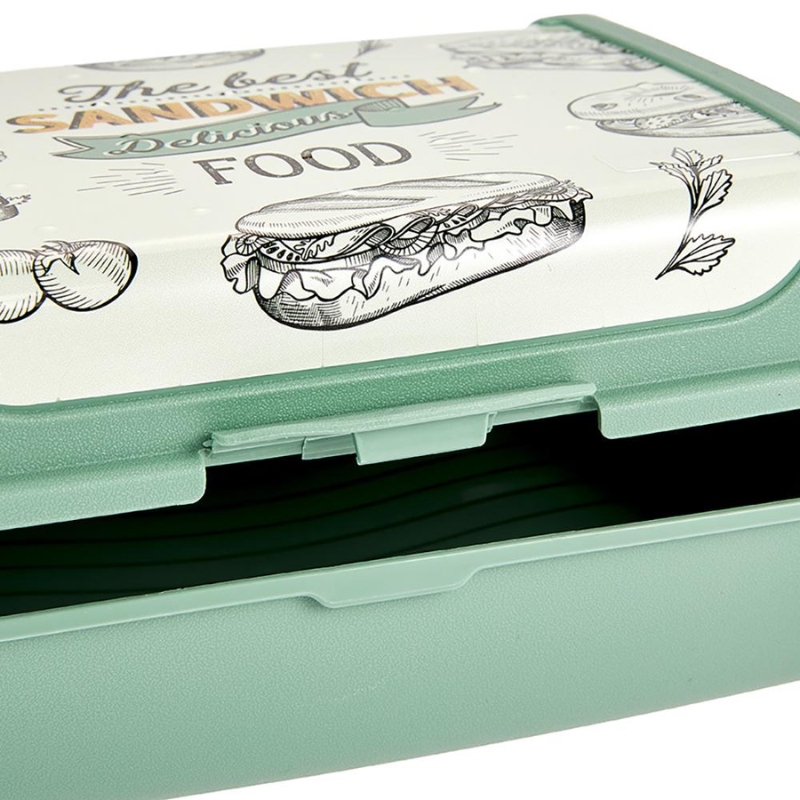 keeeper Carla Midi Lunch Box Space Tour, nordic green, Deco-Click-Box, PP (1 pc)