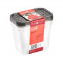 keeeper Fredo Fresh Food Container Set, 3 x 1.0 L, rectangular, transparent base, grey lid