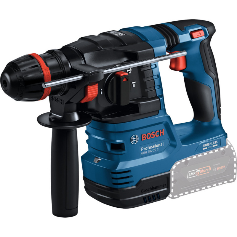 Bosch GBH 18V-22 X Professional Rotary Hammer 0611924101, 18 V, 2 J, 2 x 4.0 Ah Batteries
