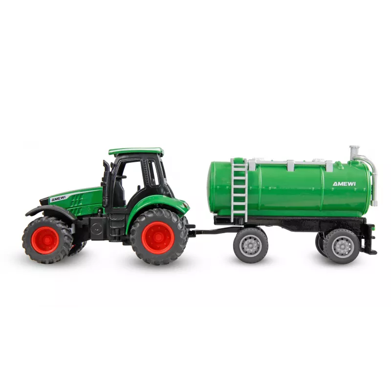 Amewi metal tractor with tank trailer, 1:64, RTR, green