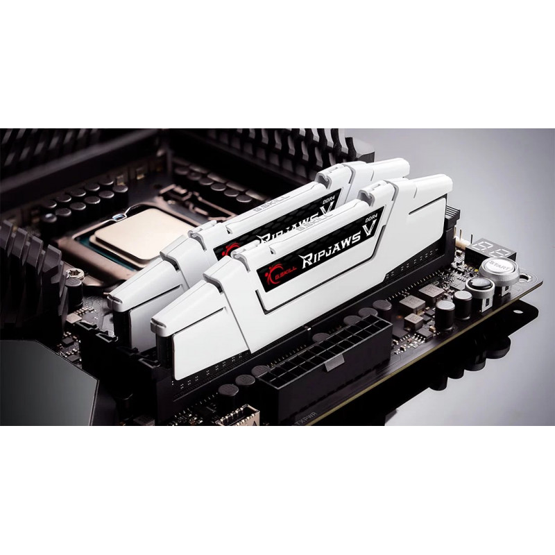 G.Skill Ripjaws V DDR4 Memory Kit, 32 GB (2 x 16 GB), 3200 MHz, CL16, XMP2, White