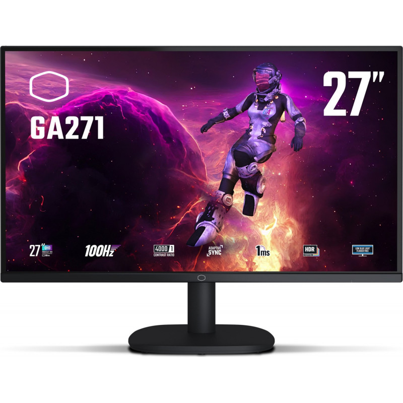 Cooler Master GA271 CMI-GA271-EK 27-inch Monitor, 68.6 cm, 2560 x 1440, VA, 1 ms, 100 Hz, HDR, DisplayPort, HDMI