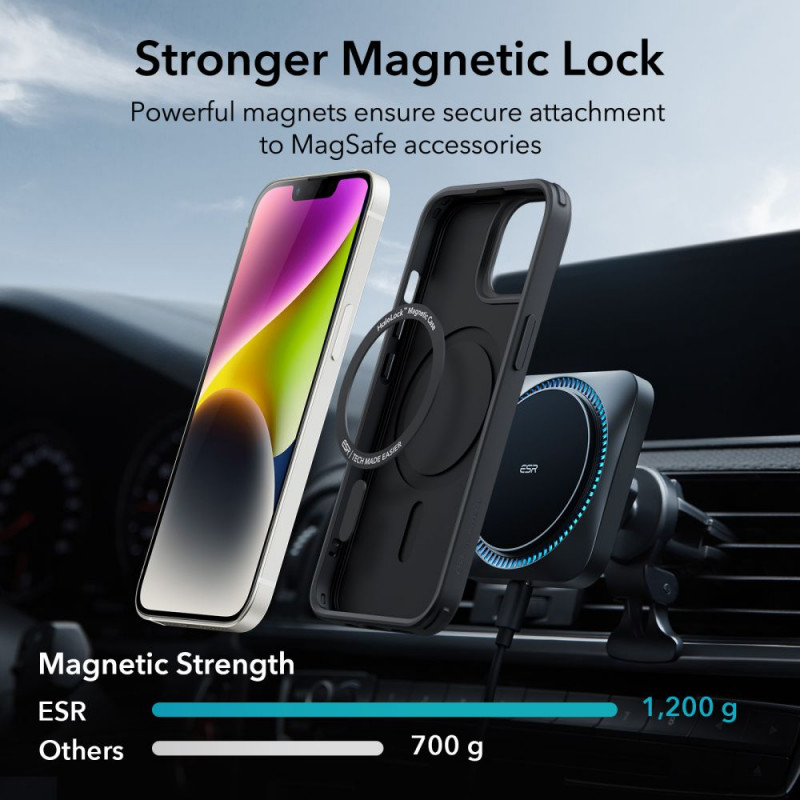 ESR Classic Hybrid HaloLock MagSafe Case for Apple iPhone 14 Plus / 15 Plus, ESR564, Black