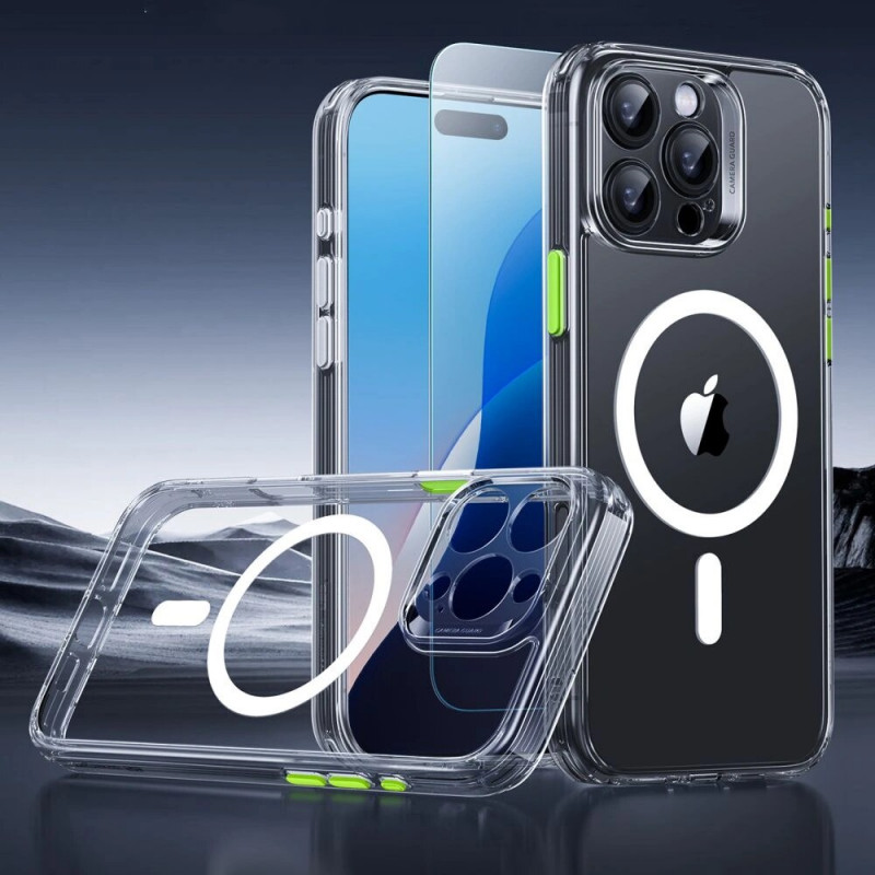 ESR Classic Pro Set HaloLock MagSafe Case with Tempered Glass for Apple iPhone 16 Pro Max, Clear