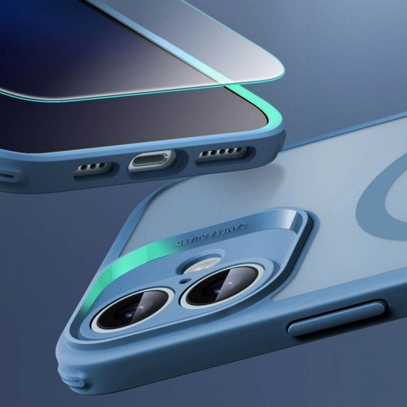 ESR Classic Pro Set HaloLock MagSafe Case with Tempered Glass for Apple iPhone 16, Frosted Blue