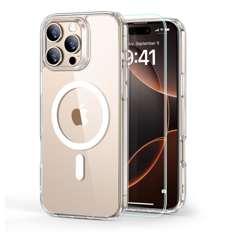 ESR Classic Hybrid HaloLock MagSafe Case with Tempered Glass for Apple iPhone 16 Pro Max, Clear