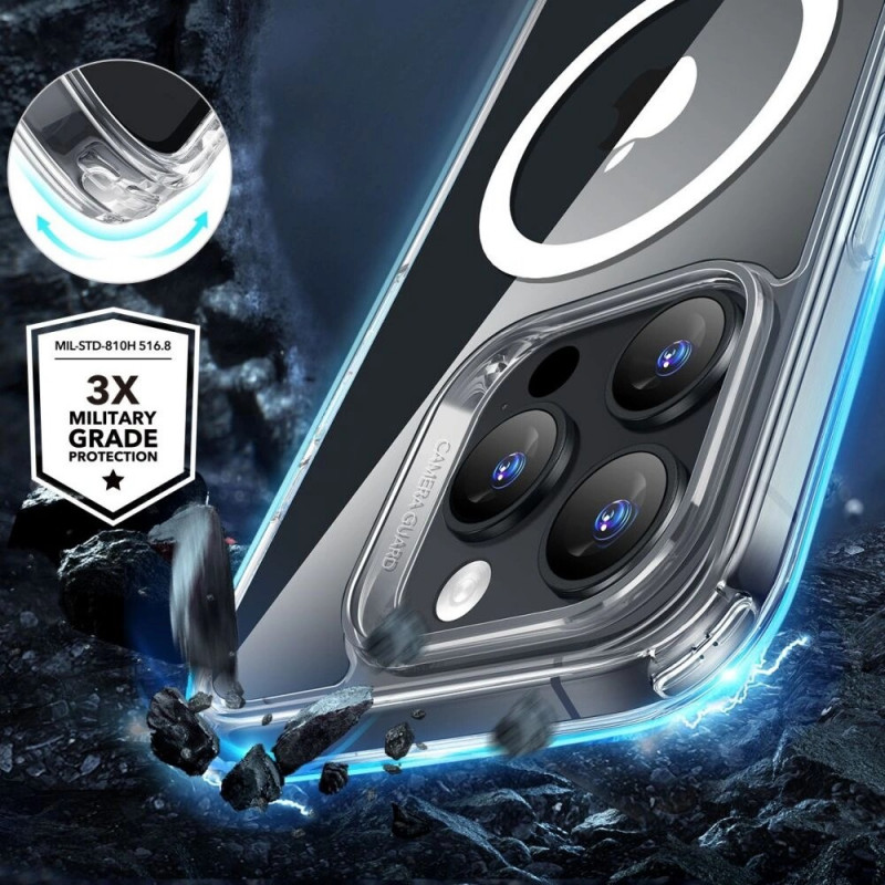 ESR Classic Hybrid HaloLock MagSafe Case with Tempered Glass for Apple iPhone 16 Pro Max, Clear