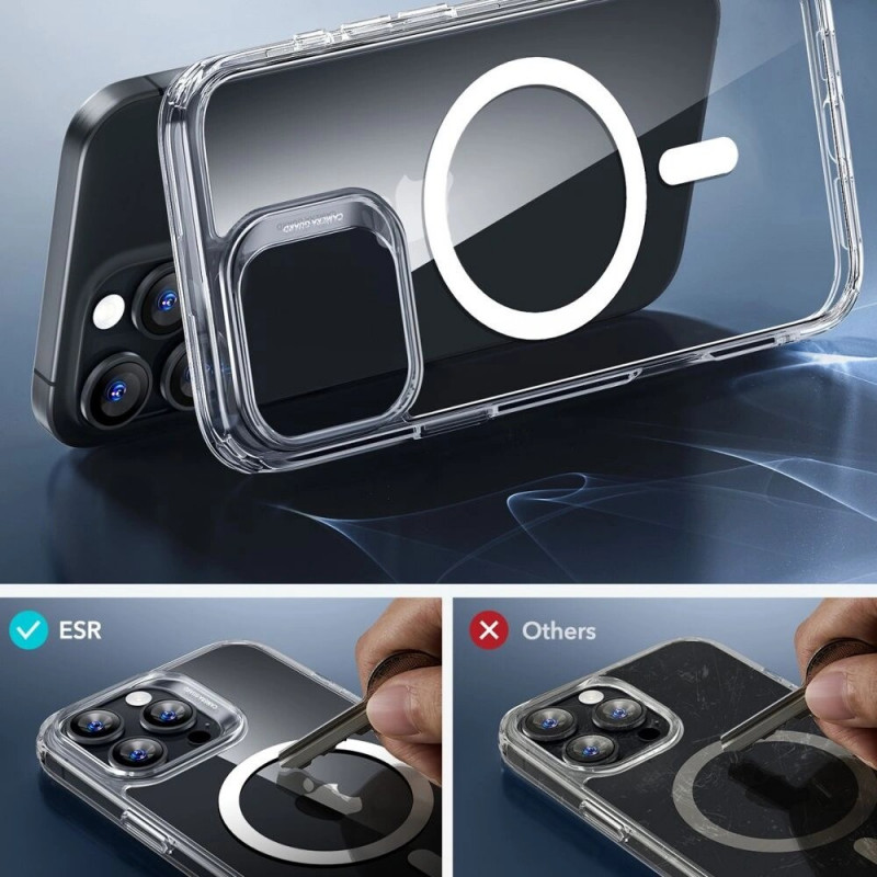 ESR Classic Hybrid HaloLock MagSafe Case with Tempered Glass for Apple iPhone 16 Pro Max, Clear