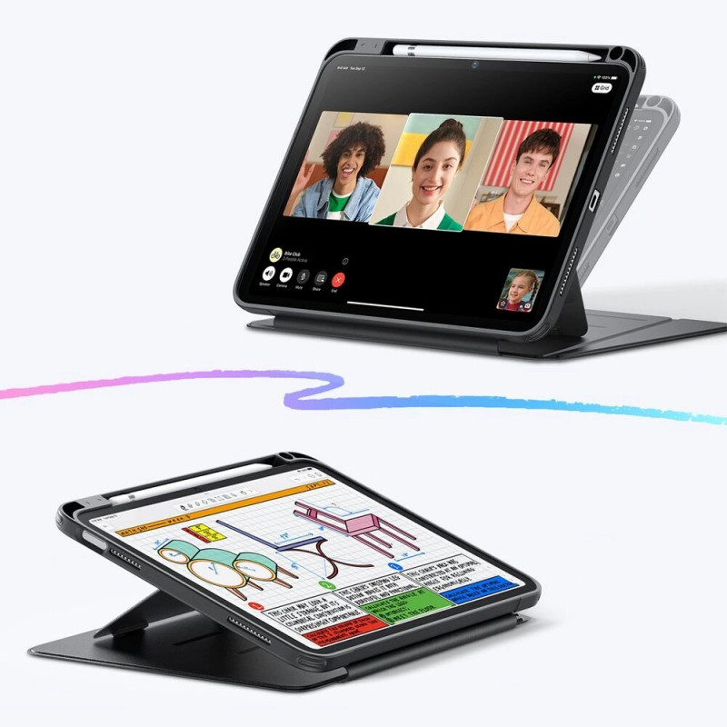 ESR Flip Hybrid Case for Apple iPad 10.9" 2022 (10th gen.) / iPad 11" 2025 (11th gen.), Black