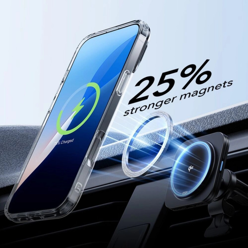 ESR Classic Hybrid Kickstand HaloLock MagSafe Case with Tempered Glass for Apple iPhone 16 Plus, Clear