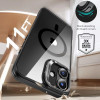 ESR Classic Hybrid Kickstand HaloLock MagSafe Case with Tempered Glass for Apple iPhone 16, Clear/Black
