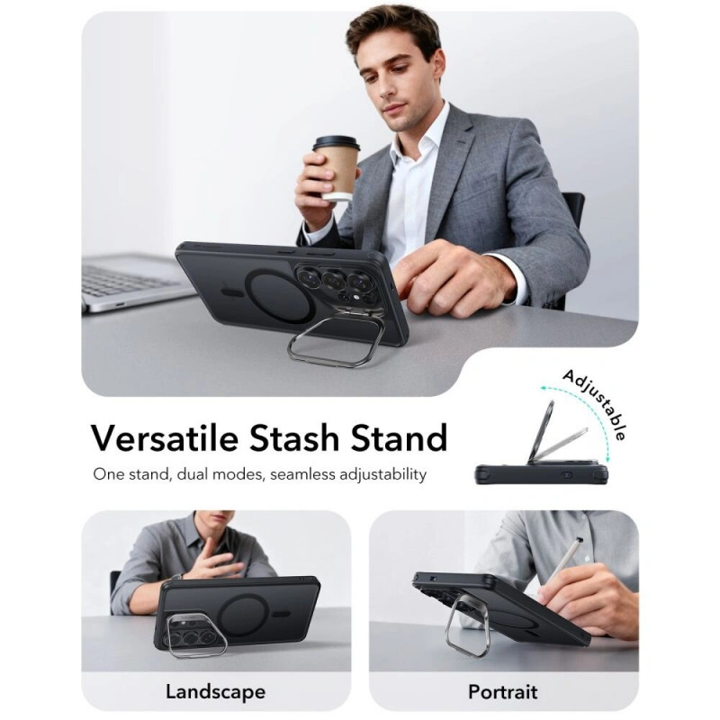 ESR Classic Hybrid Kickstand MagSafe Case for Samsung Galaxy S26 Ultra, Frosted Black