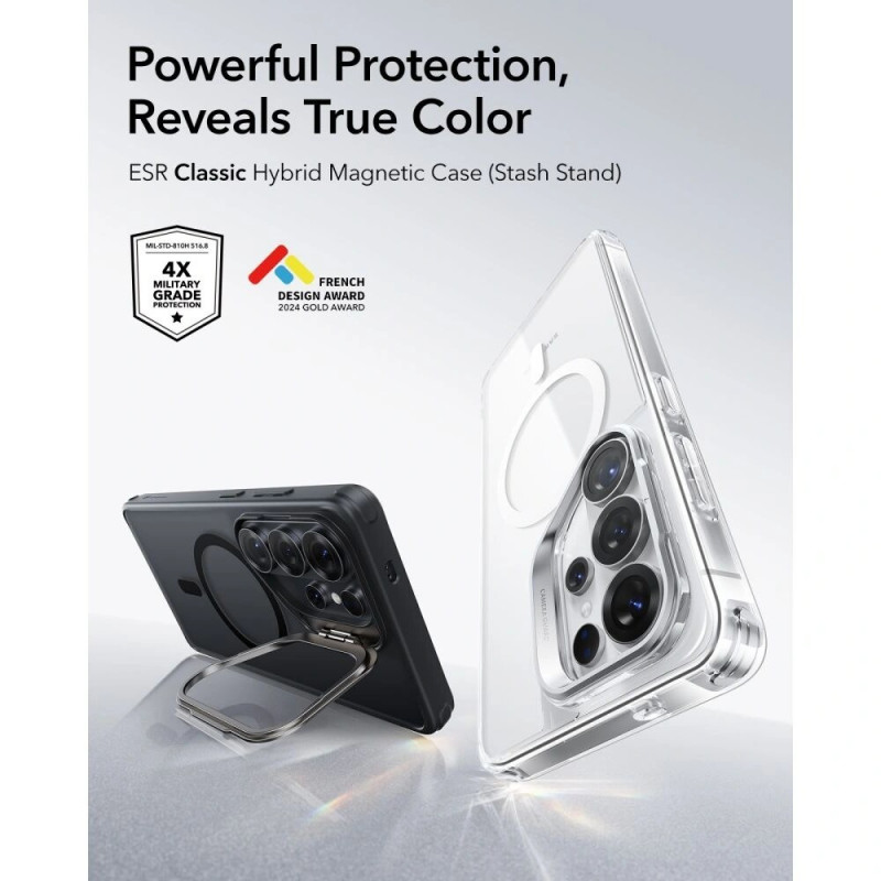 ESR Classic Hybrid Kickstand MagSafe Case for Samsung Galaxy S26 Ultra, Frosted Black