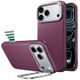 ESR Leather Kickstand MagSafe Case for Apple iPhone 17 Pro / 18 Pro, Deep Burgundy