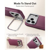ESR Leather Kickstand MagSafe Case for Apple iPhone 17 Pro / 18 Pro, Deep Burgundy
